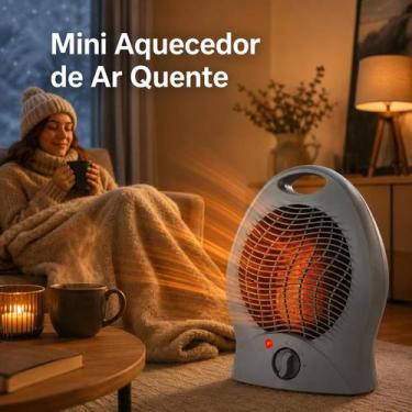 Imagem de Aquecedor de Ar Elétrico 127V 1000W Portátil Mini Calefator 2 Níveis E