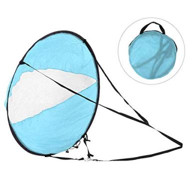 Imagem de Vela de de caiaque, fácil de usar, resistente, durável, canoa, vela de com compacto, projetado para canoa, equipamento inflável, barcos para a maioria das pessoas (azul)