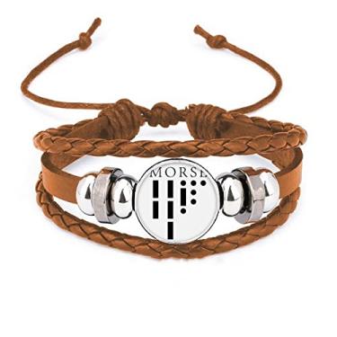 Imagem de un brand Pulseira de representação de linha de pontos Morse Code