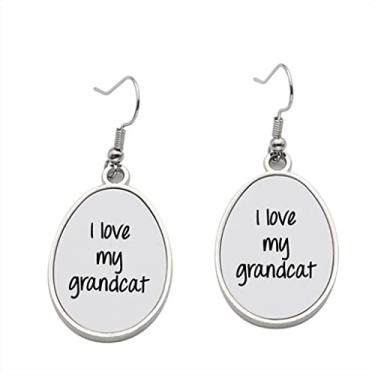 Imagem de Brinco I Love my Grandcat - Brincos com pingente para meninas - Presente de festa de aniversário dos namorados