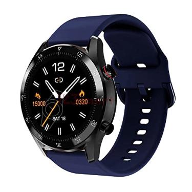 Imagem de Pulseira Silicone Colorida Marca 123Smart Compativel com Hit Wear PSW02PM- Azul Marinho