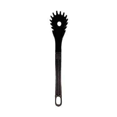 Imagem de Colher Pegador de Macarrão Nylon Talher Utensílio Preto 28cm