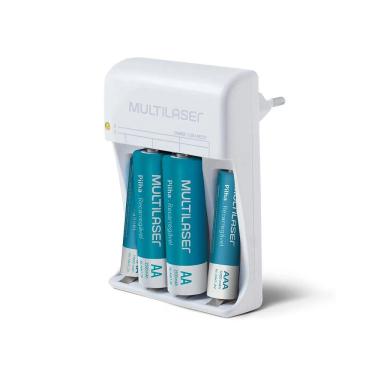 Imagem de Carregador de Pilhas AA/AAA 2 Pilhas AA 2500Mah 2 Pilhas AAA 1000Mah CB045 - Multilaser