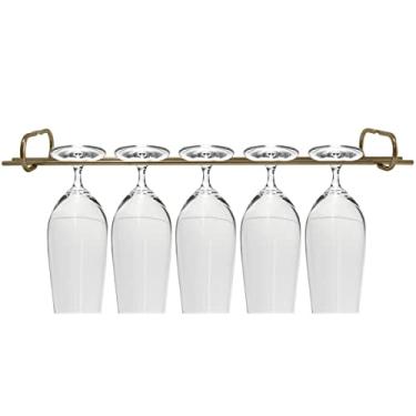 Imagem de Suporte Para Pendurar Taças 42cm Organizador Porta Taças Suspenso Dourado