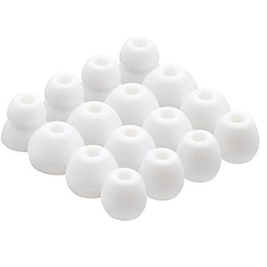 Imagem de 16 pçs Eartips Fones de ouvido Eargels Capas de silicone para batidas X BeatsX, 4 opções de tamanho 8 pares 16 peças, JNSA Fone de ouvido de substituição branco para fone de ouvido para batidas por Dr. dre BeatsX, Branco