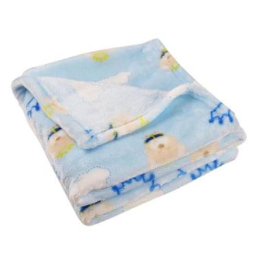 Imagem de Manta Cobertor Bebê Azul Mantinha Príncipe Unik