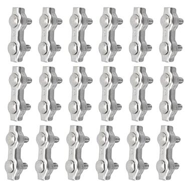 Imagem de Vbestlife Braçadeira de cabo duplex de 2 pinos M2 de aço inoxidável à prova de ferrugem durável duplex grampo de cabo de fio grampos de cabo