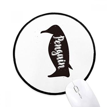 Imagem de Mouse pad de animal preto e branco pinguim tapete redondo para computador