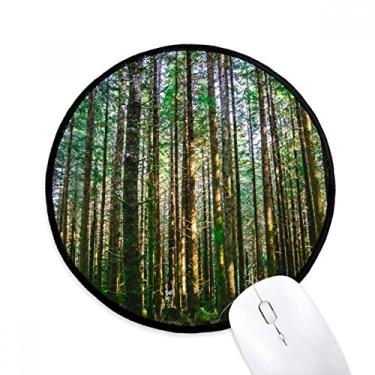 Imagem de Tapete de mouse verde ciência da silvicultura natureza cenário tapete redondo para computador