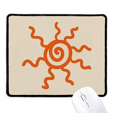 Imagem de Tapete de borracha para jogos com borda costurada para pintura à mão laranja Sunshine Sun Mousepad
