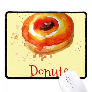 Imagem de Mousepad para sobremesa de rosquinha laranja pintado à mão, tapete de borracha para jogos