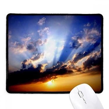 Imagem de Mousepad Blue Orange Sky Clouds Tapete de borracha para jogos