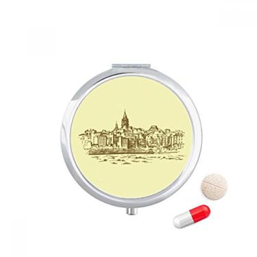 Imagem de Caixa de armazenamento de remédios com desenho de paisagem Turkey River Landmark