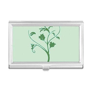 Imagem de Porta-cartões de visita com folhas verdes e flores