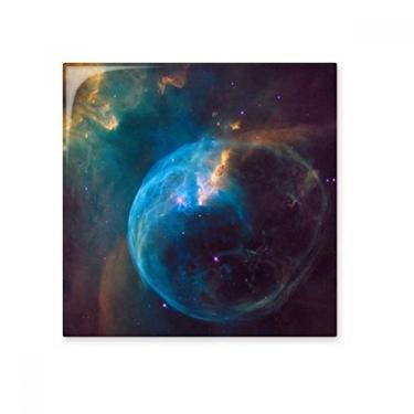 Imagem de Azulejo de cerâmica azul marrom planeta nebulosa azul decalque brilhante pedra adornada tijolo vitrificado