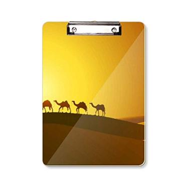 Imagem de Sunset All The Way to The Silk Road Camel Deserto Prancheta Pasta de Escrita Placa de Apoio A4