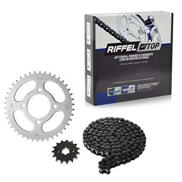 Imagem de Kit Relação Transmissão Yamaha Fazer 250 2018 até 2020 com Retentor (O-ring) TOP Aço 1045 Riffel 91428