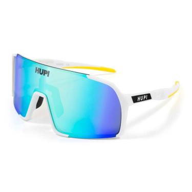 Imagem de Óculos de Sol Esportivo Hupi Andez Bike Proteção Uv Branco/amarelo Lente Amarelo Espelhado, Cor: Branco/amarelo