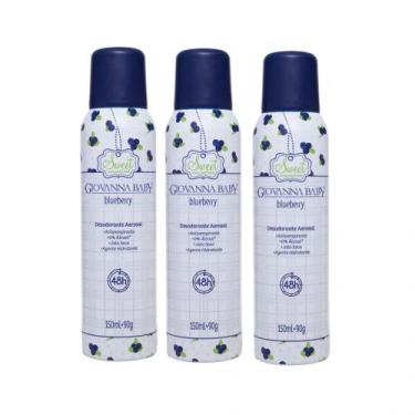 Imagem de Kit Com 3 Desodorante Aerosol Giovanna Baby Blueberry 150ml