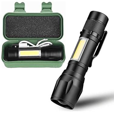 Imagem de Mini Lanterna Led Tática 3 Modos Recarregável Camping Lampião