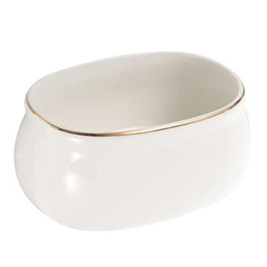 Imagem de OSALADI Copo De Açúcar Em Forma De Denier De 4 Polegadas Lata De Cereal Tigelas De Salada Doseador De Creme De Café Pratos Pires Aperitivo Tigela De Salada Pedreiro Armazenar Cerâmica