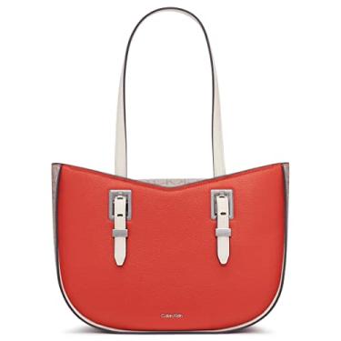 Imagem de Calvin Klein Bolsa Willow East/West, Laranja picante/amêndoa/castanho-acinzentado/querubim branco, One Size