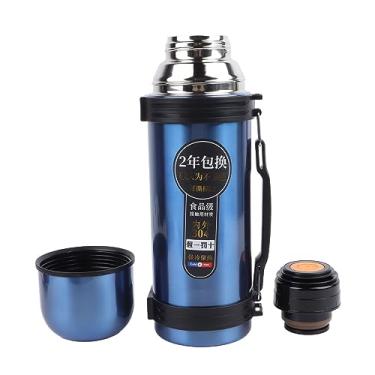 Imagem de Garrafa de água Isolada, Pote Térmico, Jarro Térmico, Copo de água Quente, Garrafa Térmica para Boca, Azul, Produto Comestível, Larga