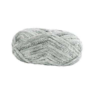Imagem de YIJU Fio grosso de malha manual, fio de tricô para braço, fio volumoso de lã gigante, fio volumoso para tapete de malha, almofada, cachecol, macrame, cama, cinza