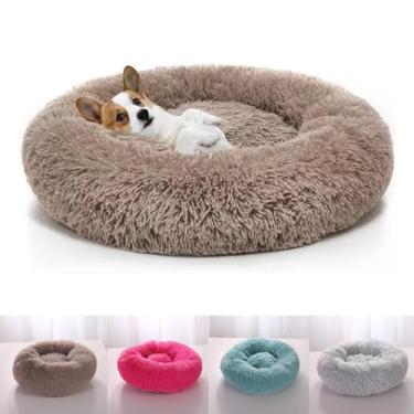 Imagem de Caminha Nuvem CAMA Pet Redonda PELUCIA Para Cachorros E Gatos DONUT FILHOTES TODA ACOLCHOADA BORDAS ELEVADAS FUNDO ANTIDERRAPANTE CASA CASINHA NINHO P 40 CM (CARAMELO)