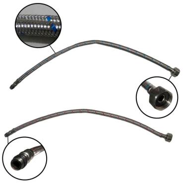 Imagem de Par Engate Rabicho Monocomando Mangueira Torneira Pia Flexivel Agua Quente Fria Misturador