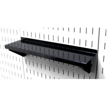 Imagem de Wall Control Prateleira Pegboard de 10,16 cm x 40,64 cm para montagem de prateleira de parede e placa de ferramentas ranhurada – Preta – ASM-SH-1604 B