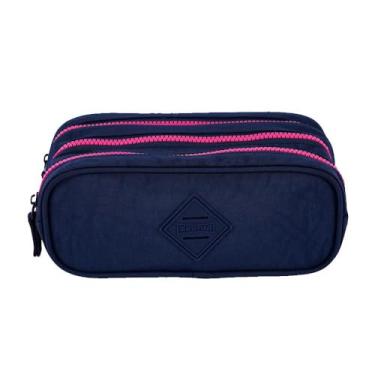 Imagem de Estojo 3 Divisórias Crinkle Azul Neon Sestini