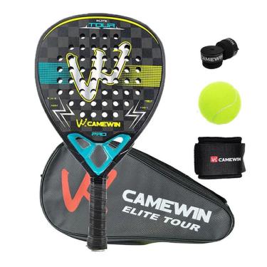 Imagem de Raquete de tênis de padel CAMEWIN em fibra de carbono 18k 360g + 10g