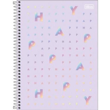 Imagem de Caderno Universitário Capa Dura Happy 10 Matérias 160 Folhas Tilibra