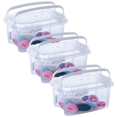 Imagem de Caixa organizadora com alça Gran Box 1,5 litros 3 unidades Plasutil ref. 8411