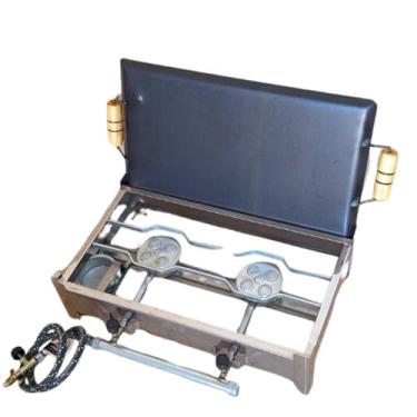 Imagem de FOGAREIRO INOX 2 BOCAS INDUSTRIAL ALTA PRESSÃO COM CHAPA DESMONTÁVEL PORTÁTIL