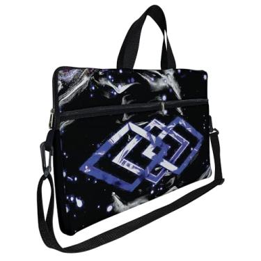 Imagem de Case Capa Maleta Premium Para Notebook Laptop de 17 e 17,3 com Alça de Mão Alça de Ombro e Zíper Lateral - Abstrato Azul