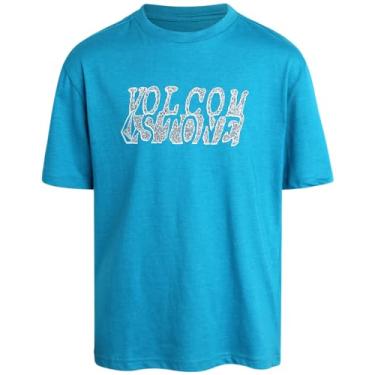 Imagem de Volcom Camiseta infantil básica de algodão manga curta Shit - Camiseta clássica com gola redonda estampada para meninos (8-16), Mar Cáspio, 10-12