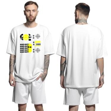 Imagem de Camisa Camiseta Oversized Streetwear Genuine Grit Masculina Larga 100% Algodão 30.1 Bad Guy - Branco - P