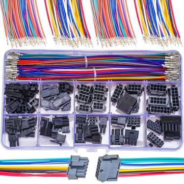 Imagem de Ssighuyx MX3.0 Kit de conector de cabo de 3,0 mm, compatível com Molex Micro-Fit 3,0 mm Pitch Dual Row 2 * 1/2/3/4/5/6Pin macho Femae conector com cabos pré-crimpados 22AWG (SH-MX3.0-Dual)