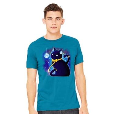 Imagem de TeeFury - Kitten Stars - Camiseta masculina animal, gato, Verde, G