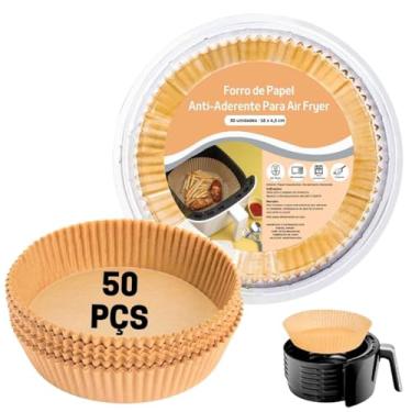 Imagem de Papel Para Fritadeira Air Fryer, microondas, forno Em Papel Descartável Impermeável Universal 50 Pçs (PAPDESCART50- BEG)