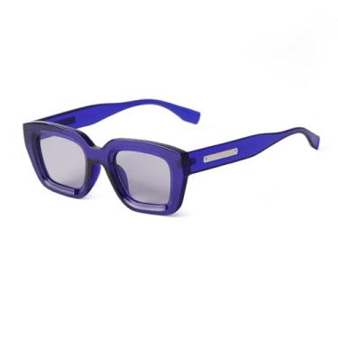 Imagem de Óculos de sol retangular da moda, armação quadrada, masculino, óculos de sol, feminino, uv400, c3, tamanho único