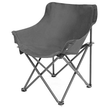 Imagem de Cadeira Dobrável Lua Tecido Oxford Confortável Ar Livre Camping Pesca Praia Preta WCT FITNESS
