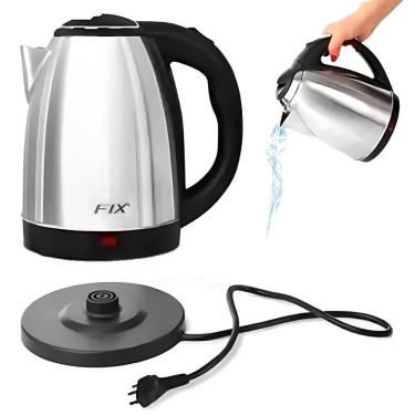 Imagem de Chaleira Jarra Elétrica Bule Inox 1.8L Ferve Água Leite E Café