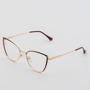 Imagem de Armação Óculos de Grau Feminina Metal Gatinho / Roma- Óculos Sunrise-Feminino