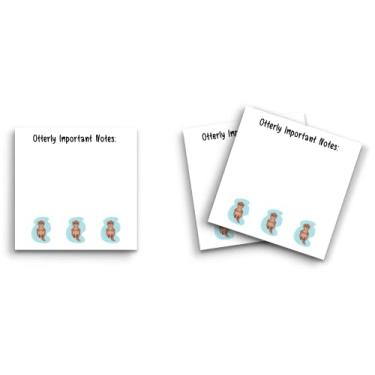 Imagem de Butler in the Home Sticky Notes Pacote com 12 7,6 cm x 7,6 cm, 50 folhas por bloco, lontra - Otterly (Utterly), notas importantes, blocos de notas engraçados e fofos, papel planejador de diário de