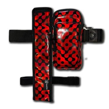 Imagem de Bolsa de telefone Vers MURSE com coldre para leque, faixa de braço/perna, zíper com fivela e bolso oculto com zíper para Raves/festas de circuito (RED Vers Murse + combo de coldre de ventilador