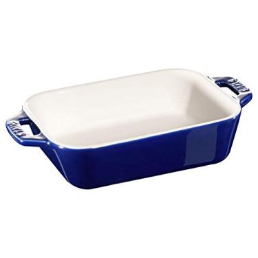 Imagem de Travessa Retangular, Cerâmica, Azul Marinho, 27x20 cm, STAUB
