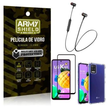 Imagem de Fone Bluetooth HS-615 LG K62 + Capinha Anti Impacto + Película 3D - Ar